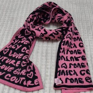 Juicy Couture Pink and Black Knit Scarf